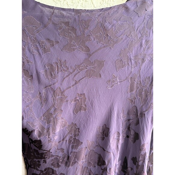 Adrianna Papell Women’s Purple Cowl Neck Silk Blend Lined Sheer Blouse Sz 10 - Picture 9 of 10